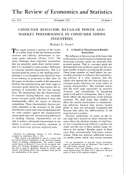 Consumer behavior, retailer power and market performance in consumer goods industries