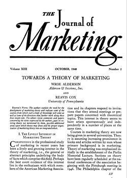 Towards a Theory of Marketing
