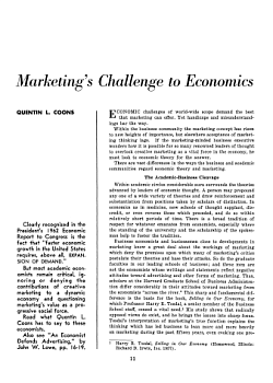 Marketing's Challenge to Economics